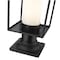 Z-Lite Sheridan 1 Light Outdoor Pier Mounted Fixture, Black & White Opal 595PHMR-533PM-BK - alternate 7